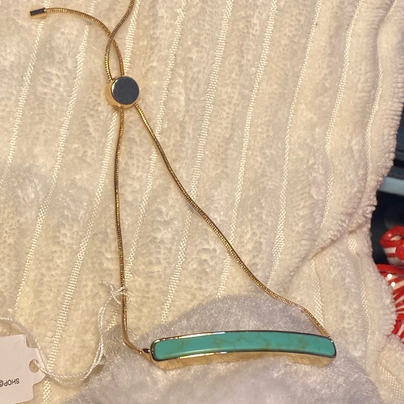 NWT ✅ KAI TURQUOISE COLORED STONE SLIDE SNAKE CHAIN BRACELET - Picture 5 of 10